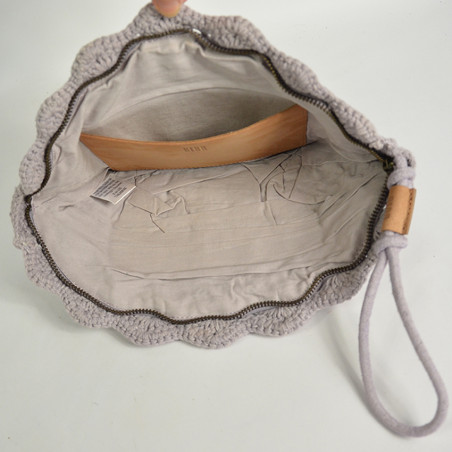 Biba Sunibel Crochet Pouch in Braided Cotton Lavanda