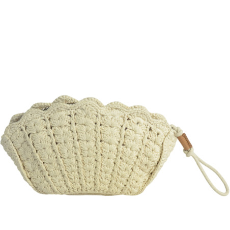 Biba Sunibel Crochet Pouch in Handwoven Cotton Natural