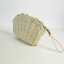 Biba Sunibel Crochet Pouch in Handwoven Cotton Natural