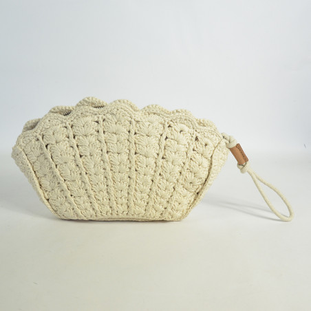 Biba Sunibel Crochet Pouch in Handwoven Cotton Natural