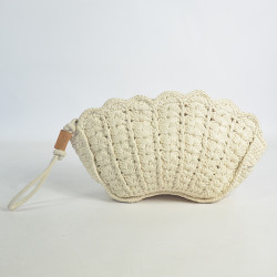 Biba Sunibel Crochet Pouch in Handwoven Cotton Natural