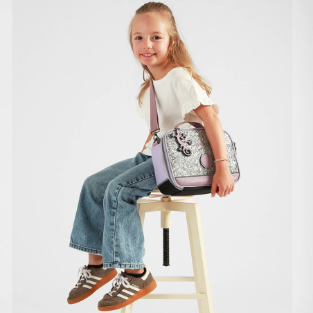Caméléon Vintage Fantasy Sac Isotherme A Gouter Glossy Lila porté épaule