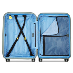 Delsey Lutece Valise Soute Extensible 4 Roues 69 CM TSA Vert Sauge ouvert