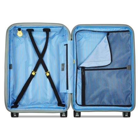 Delsey Lutece Valise Soute Extensible 4 Roues 69 CM TSA Vert Sauge ouvert