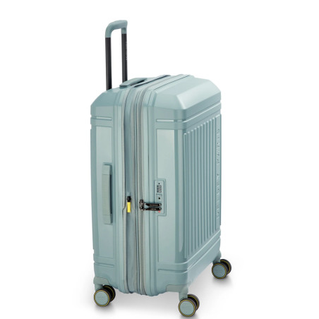 Delsey Lutece Valise Soute Extensible 4 Roues 69 CM TSA Vert Sauge côté