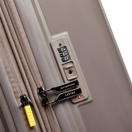 Delsey Lutece Large Expandable 4-Wheel 76 CM TSA Brown Suitcase