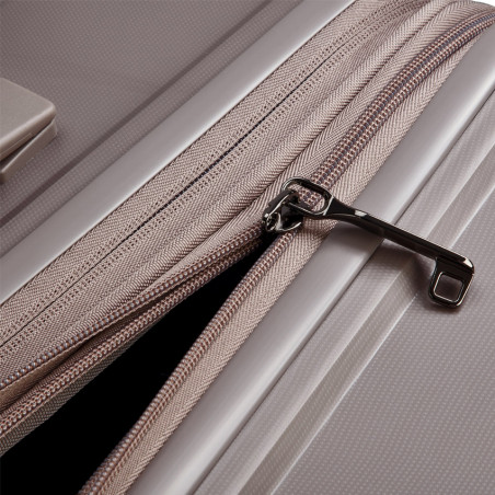 Delsey Lutece Grande Valise Extensible 4 Roues 76 CM TSA Marron fermeture