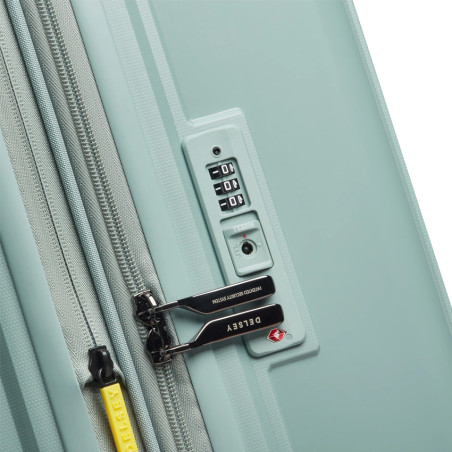 Delsey Lutece Grande Valise Extensible 4 Roues 76 CM TSA Vert Sauge tsa