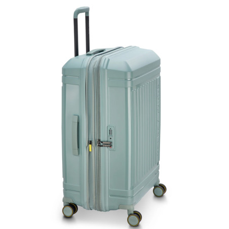 Delsey Lutece Grande Valise Extensible 4 Roues 76 CM TSA Vert Sauge extensible