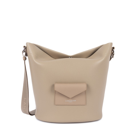 Lancaster Maya Double Kba Sac Seau En Cuir 517-107 Beige Foncé