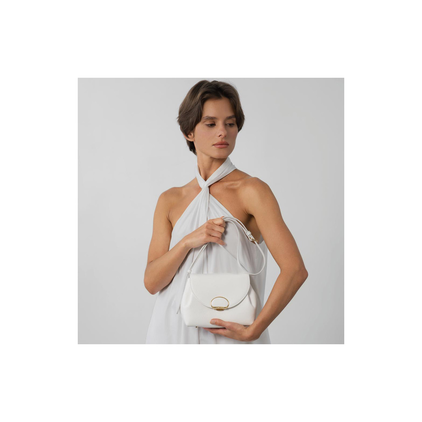 Lancaster Milano Pia Small Tote Bag 547-130 White