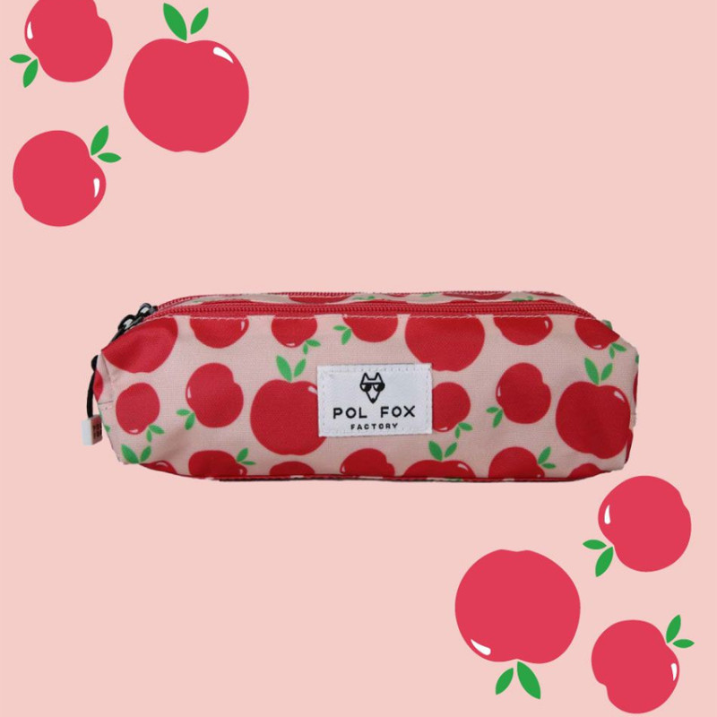 Pol Fox Double Compartment Pencil Case Pompom