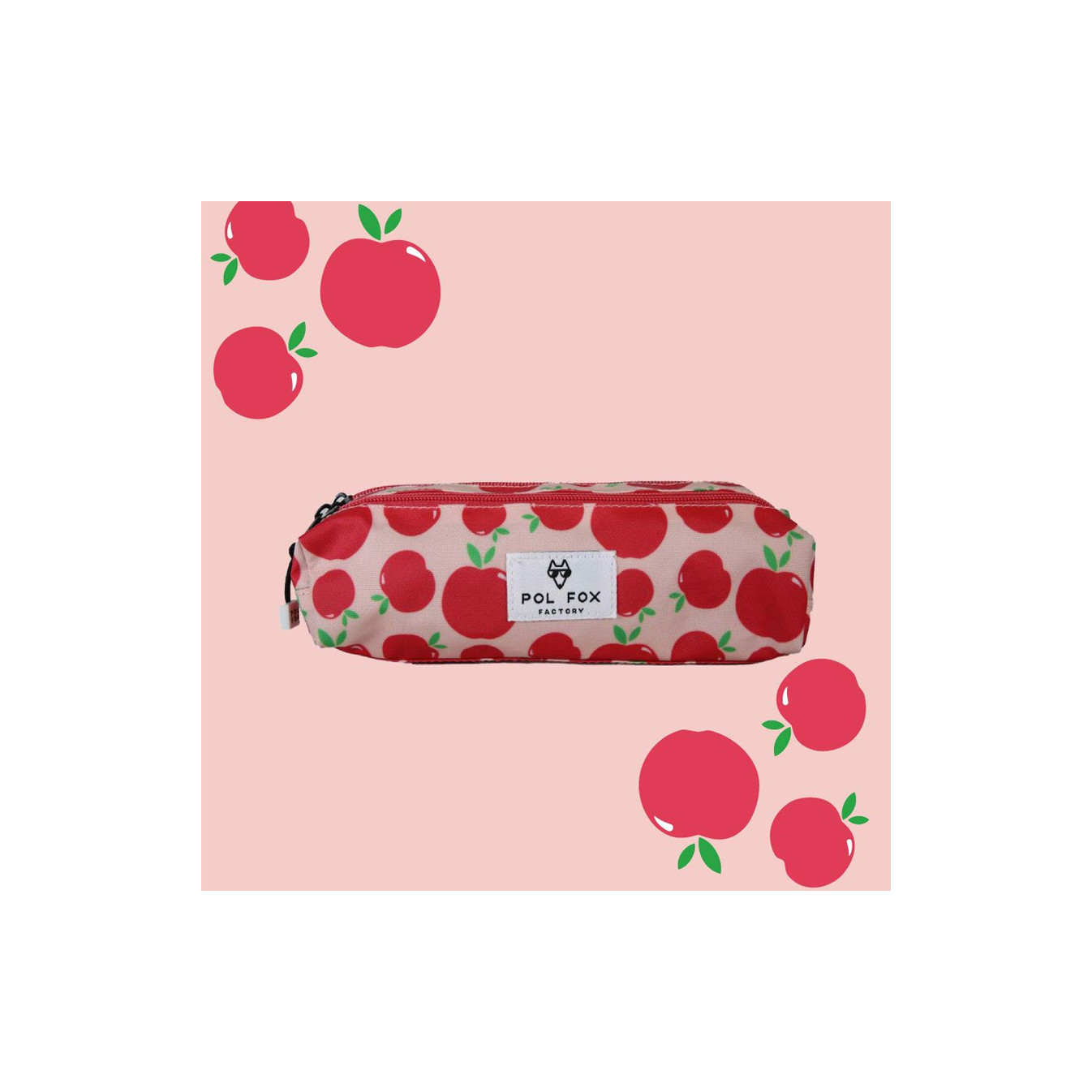 Pol Fox Double Compartment Pencil Case Pompom
