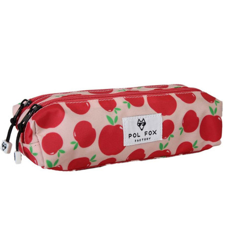 Pol Fox Double Compartment Pencil Case Pompom
