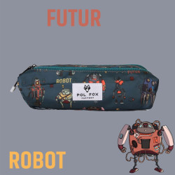Pol Fox Double Compartment Robot Pencil Case