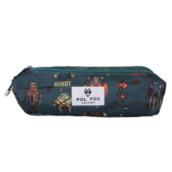 Pol Fox Double Compartment Robot Pencil Case