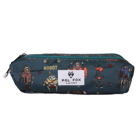 Pol Fox Double Compartment Robot Pencil Case