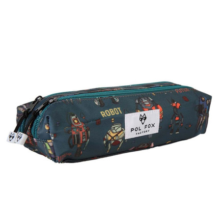 Pol Fox Double Compartment Robot Pencil Case