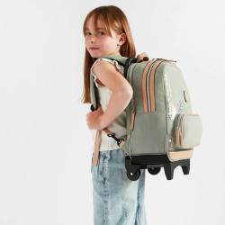 Caméléon Vintage Fantasy 50cm Holographic Denim Wheeled Backpack