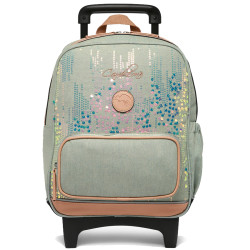 Caméléon Vintage Fantasy 50cm Holographic Denim Wheeled Backpack