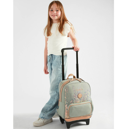 Caméléon Vintage Fantasy 50cm Holographic Denim Wheeled Backpack