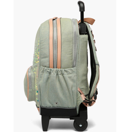 Caméléon Vintage Fantasy Sac A Dos A Roulettes 50cm Holographic Denim cote