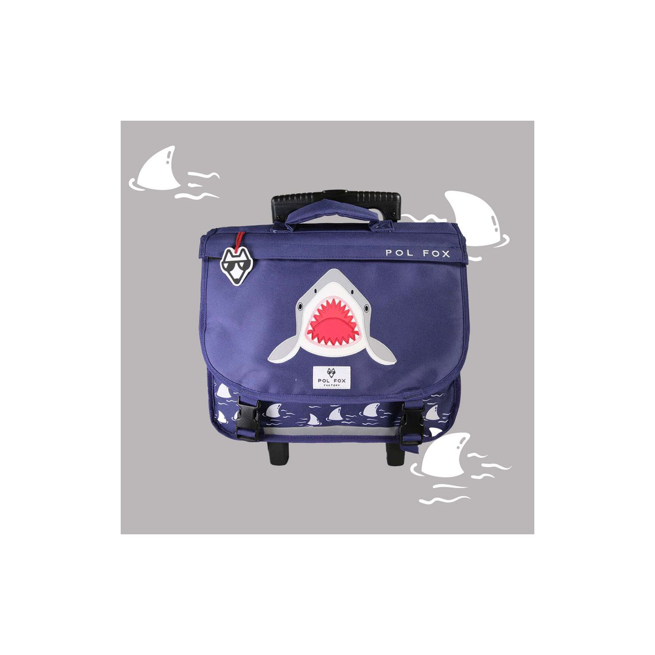 Pol Fox Trolley School Bag 38cm Shark