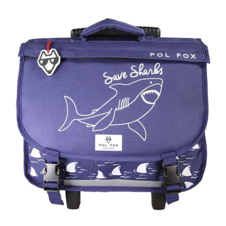Pol Fox Cartable Trolley 38cm Shark face