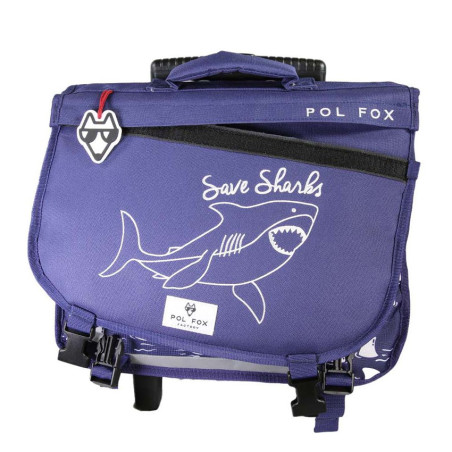 Pol Fox Cartable Trolley 38cm Shark ouvert