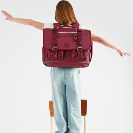 Caméléon Vintage Fantasy Girl Cartable 41cm Glossy Cherry porté