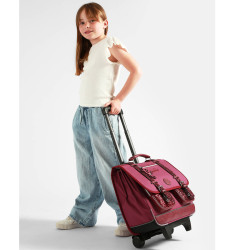 Caméléon Vintage Fantasy Cartable A Roulettes 41cm Glossy Cherry porté