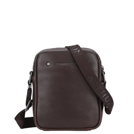 Arthur and Aston Danny Small Crossbody Bag for Men in Chestnut Leather