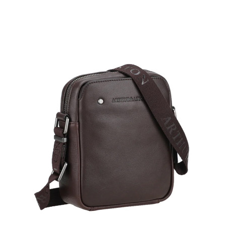 Arthur and Aston Danny Small Crossbody Bag for Men in Chestnut Leather