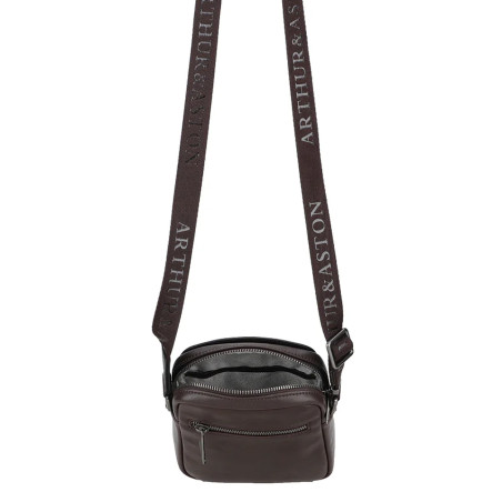 Arthur and Aston Danny Small Crossbody Bag for Men in Chestnut Leather