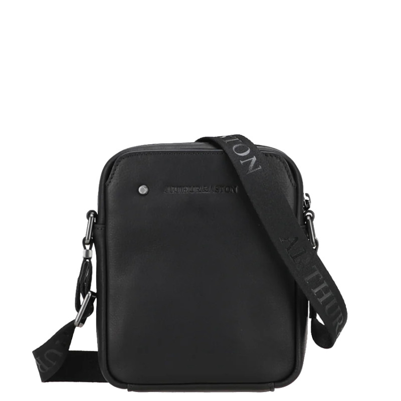 Arthur and Aston Danny Small Crossbody Bag for Men in Black Leather