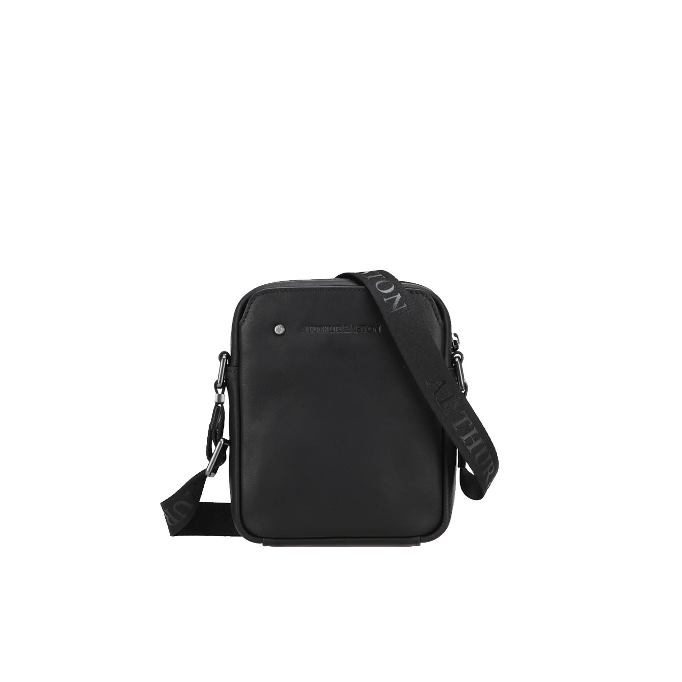 Arthur and Aston Danny Small Crossbody Bag for Men in Black Leather