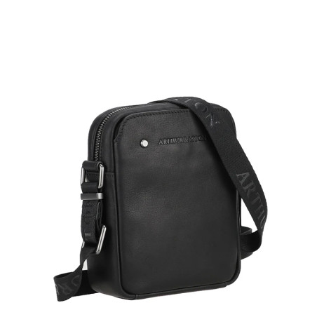 Arthur and Aston Danny Small Crossbody Bag for Men in Black Leather