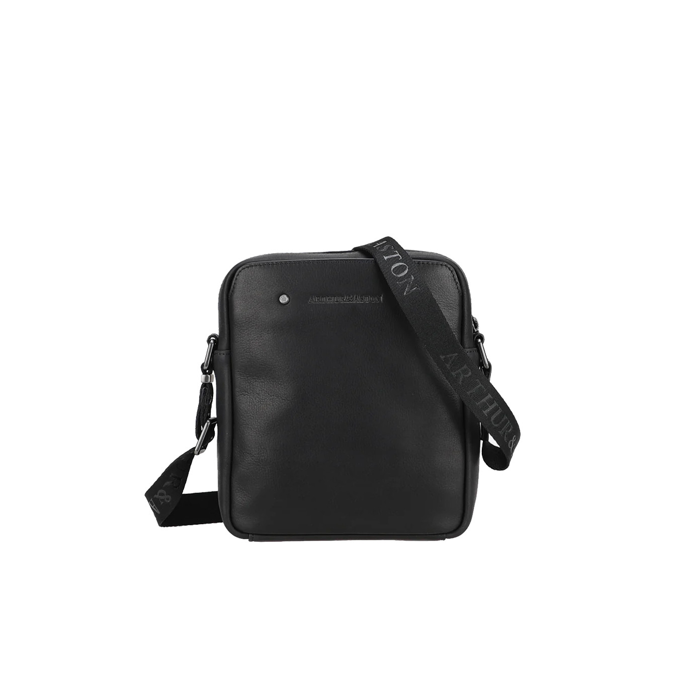 Arthur and Aston Danny Large Crossbody Bag for Men in Black Leather
