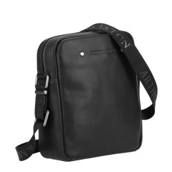 Arthur and Aston Danny Large Crossbody Bag for Men in Black Leather