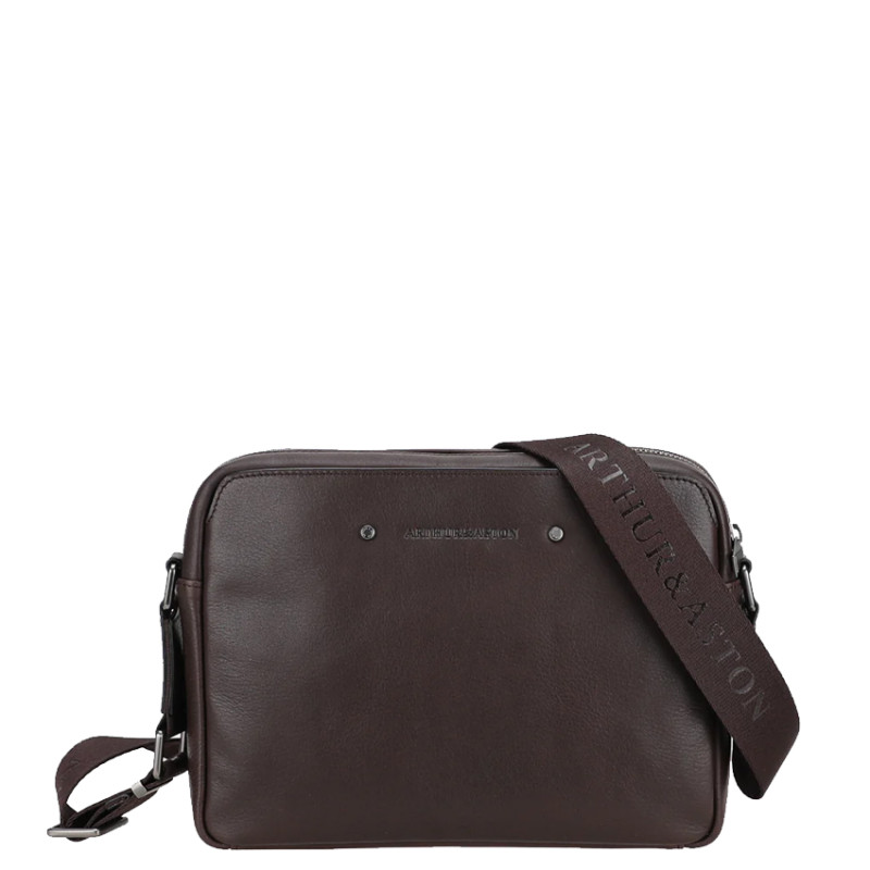 Arthur and Aston Danny Small Satchel for Men in Chestnut Leather