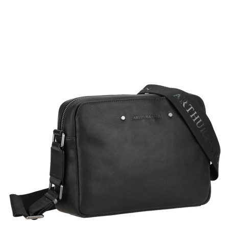 Arthur and Aston Danny Small Satchel for Men in Black Leather