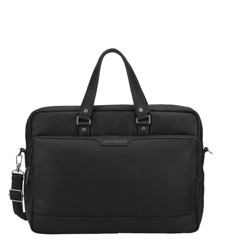 Arthur & Aston Arsène Large Document Holder in Leather for Men - Black