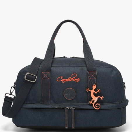 Cameleon Vintage Urban Sports Bag Navy Orange Stitchin