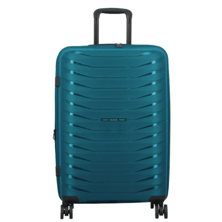 Jump Inlu Rigid Expandable Suitcase 4 Wheels TSA 68cm Petrol Blue
