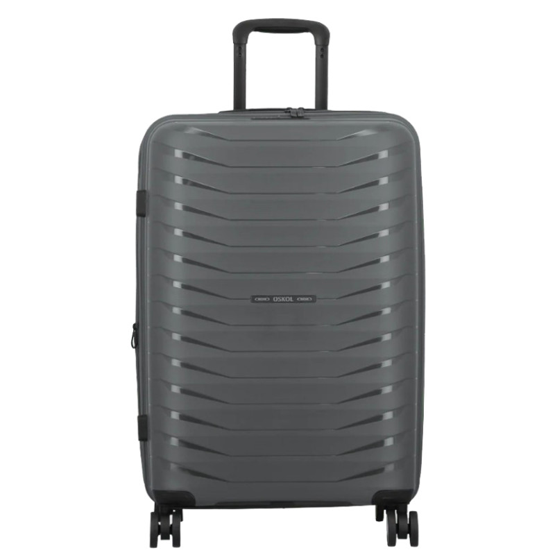 Jump Inlu Rigid Expandable Suitcase 4 Wheels Tsa 68Cm Grey