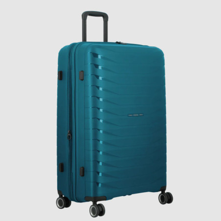 Jump Inlu Rigid Expandable Suitcase 4 Wheels Tsa 78Cm Petrol Blue
