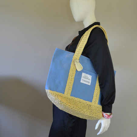 Les Tropéziennes Hondo Canvas Shopping Tote Bag Blue