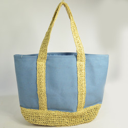 Les Tropéziennes Hondo Canvas Shopping Tote Bag Blue