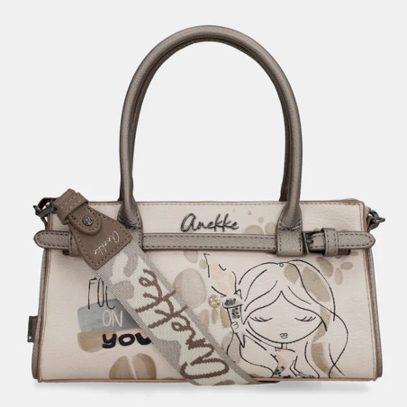 Anekke Olympia Baguette Bag Round Handles Taupe