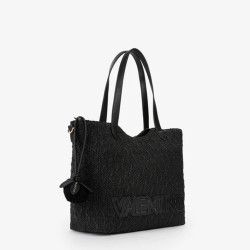 Valentino Courmayeur Woven Shopping Bag Nero